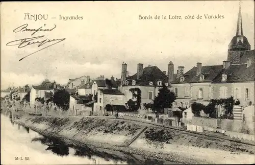 Ak Ingrandes Maine-et-Loire, Bords de la Loire, cote de Varades