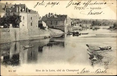 Ak Ingrandes Maine-et-Loire, Rive de la Loire, cote de Champtoce