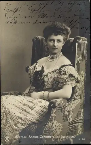 Ak Sophie Charlotte von Oldenburg, Ehefrau Prinz Eitel von Preußen