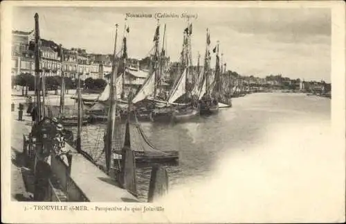 Ak Trouville sur Mer Calvados, Perspective du quai Joinville