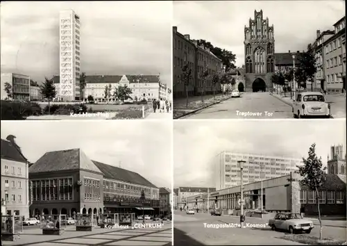 Ak Neubrandenburg in Mecklenburg, Treptower Tor, Karl-Marx-Platz, Kaufhaus Centrum