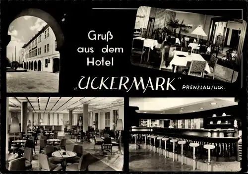 Ak Prenzlau in der Uckermark, Hotel Uckermark, Innenansicht