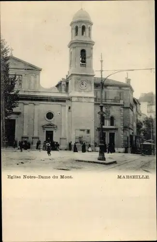 Ak Marseille Bouches du Rhône, Eglise Notre Dame du Mont