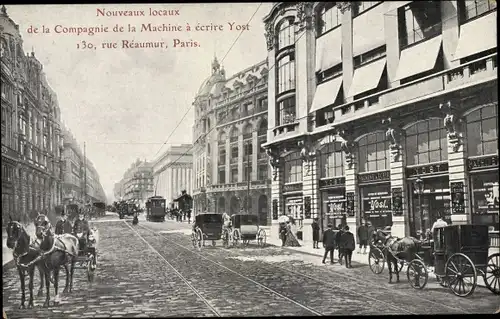 Ak Paris, Nouveaux locaux de la Compagnie de la Machine a ecrire Yost 130 Rue Reaumur