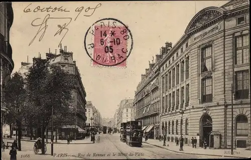 Ak Paris, Rue de Rennes, Mont de Piete