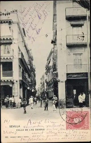 Ak Sevilla Andalusien Spanien, Calle de las Sierpes