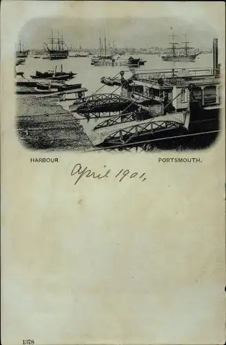 Ak Portsmouth Hampshire England, Harbour