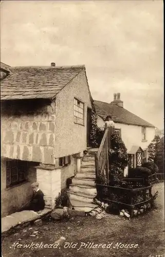 Ak Hawkshead Cumbria, Old Pillared House