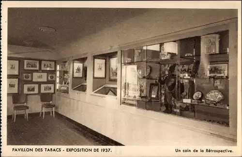 Ak Paris, Exposition de 1937, Pavilion des Tabacs, Un coin de la Retrospective