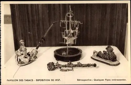 Ak Paris, Exposition de 1937, Pavilion des Tabacs, Retrospective, Quelques Pipes interessantes