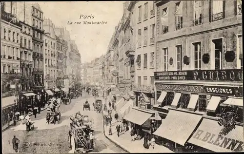 Ak Paris XVIII Montmartre, Rue Montmartre