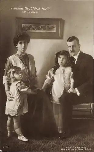 Foto Ak Großfürst Kyrill Wladimirowitsch Romanow, Victoria Melita, Kinder, Portrait