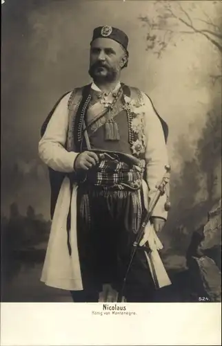 Ak Nicolaus, König von Montenegro, Portrait