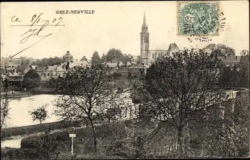 Ak Grez Neuville Maine et Loire, Panorama
