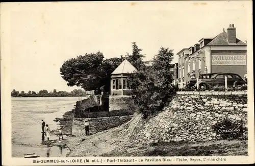 Ak Sainte Gemmes Maine et Loire, Port Thibault, Le Pavillon Bleu