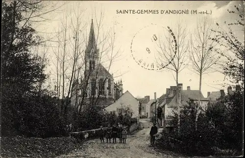 Ak Sainte Gemmes d'Andigné Maine et Loire, Ortspartie