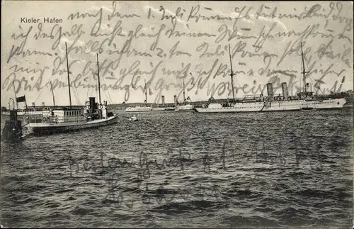 Ak Hansestadt Kiel, Dampfer zum Hafen