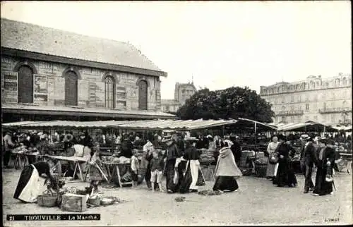 Ak Trouville Calvados, Le Marche