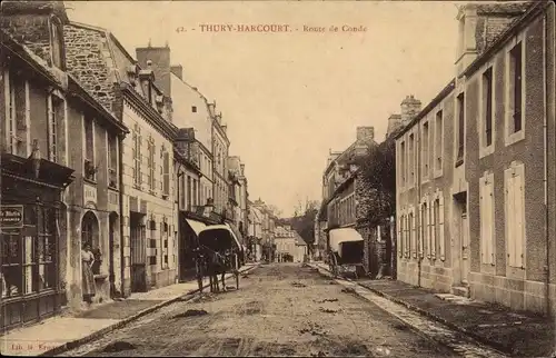 Ak Thury Harcourt Calvados, Route de Conde