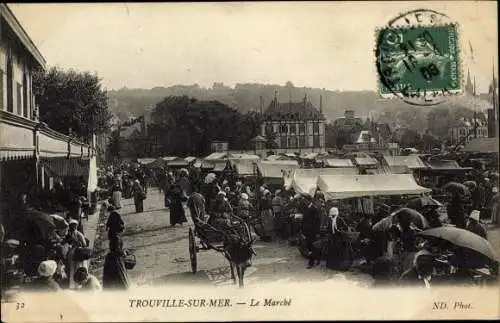 Ak Trouville sur Mer Calvados, Le Marche