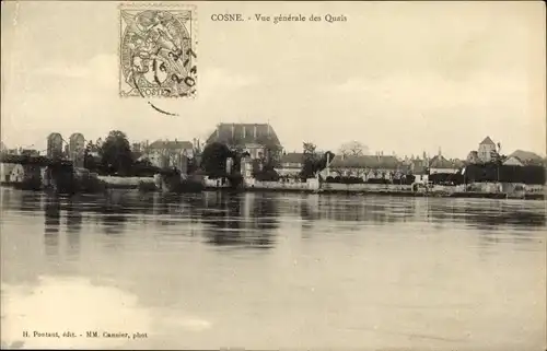 Ak Cosne Nièvre, Vue generale des Quais