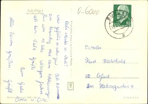Ak Suhl in Thüringen, Karl Marx Platz