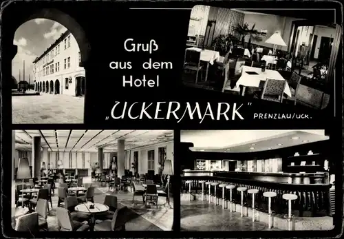 Ak Prenzlau in der Uckermark, Hotel Uckermark, Innenansicht