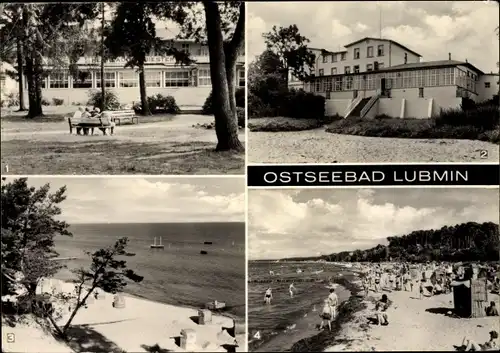 Ak Ostseebad Lubmin in Pommern, Hotel am Meer, Am Strand, Heim Adolf Diesterweg