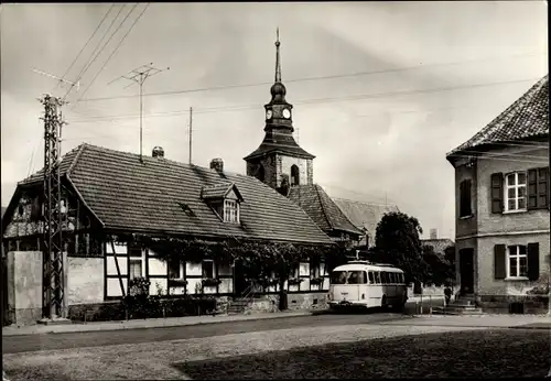 Ak Meisdorf Falkenstein im Harz, Hauptstraße, Omnibus