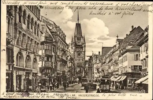 Ak Freiburg im Breisgau, Kaiserstraße