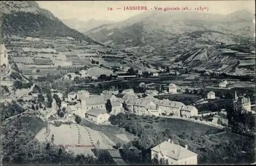 Ak Jausiers Alpes de Haute Provence, Vue générale