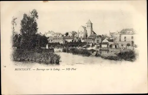 Ak Montigny sur Loing Seine et Marne, Barrage sur le Loing