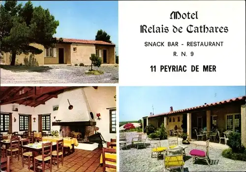 Ak Peyriac de Mer Aude, Motel Relais de Cathares, Innenansicht