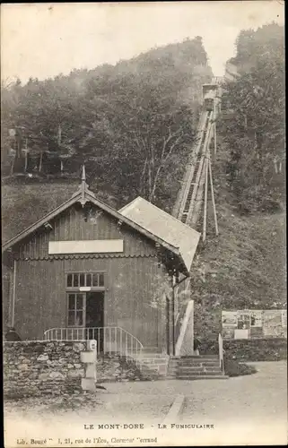 Ak Le Mont Dore Puy de Dôme, Le Funiculaire, Zahnradbahn