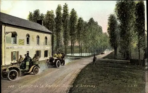 Ak Ardenay Sarthe, Circuit de la Sarthe, Automobil, Hotel du Lion d'Or