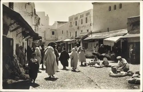 Ak Tetuan Tétouan Marokko, Straßenpartie, Händler