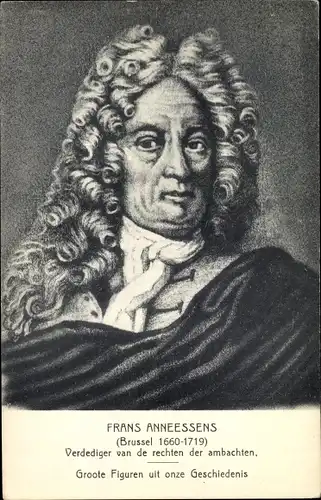 Künstler Ak Brüsseler Dekan Frans Anneessens, Portrait