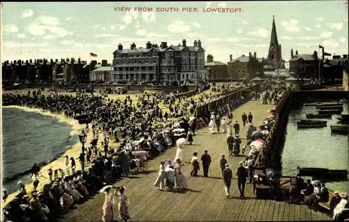 Ak Lowestoft East of England, View from South Pier