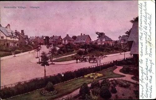 Ak Bournville England, Triangle, Street View