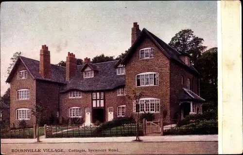 Ak Bournville Village England, Cottages, Sycamore Road