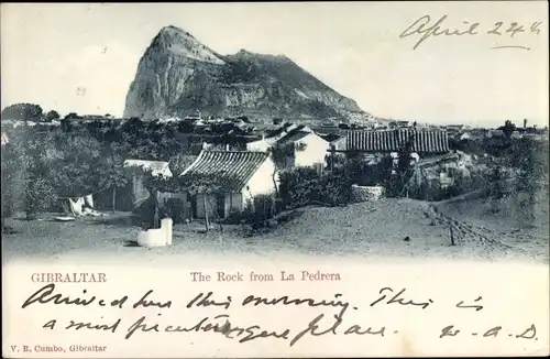 Ak Gibraltar, The Rock from La Pedrera