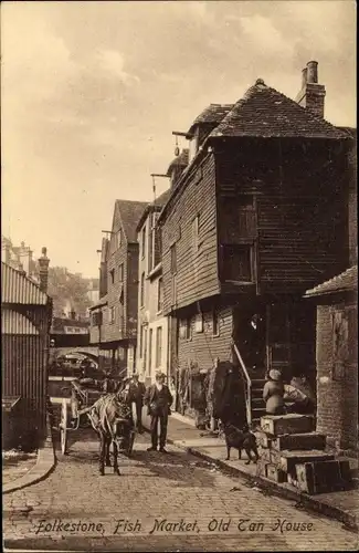 Ak Folkestone Kent England, Fish Market, Old Tan House