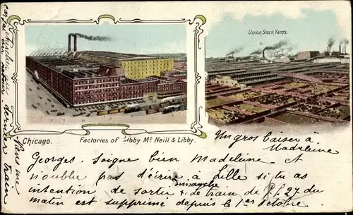 Ak Chicago Illinois, Factories of Libby McNeill & Libby, Union Stock Yards