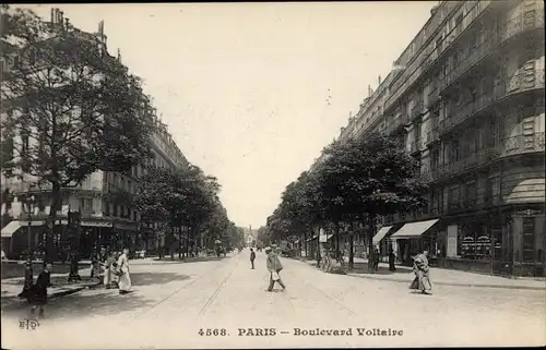 Ak Paris XI, Boulevard Voltaire