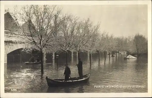 Ak Paris XII, Barriere de Bercy, Inondations 1910