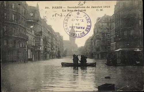 Ak Paris XII, Rue de Lyon, Inondations 1910