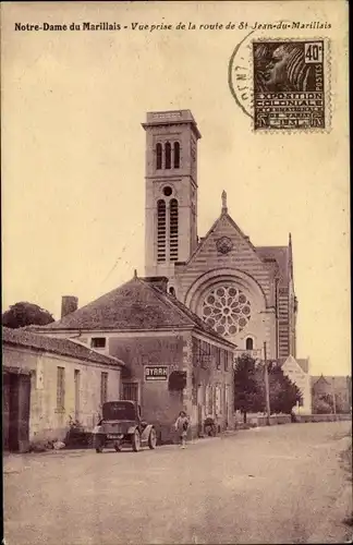 Ak Marillais Maine et Loire, Vue prise de la route de Saint Jean de Marillais