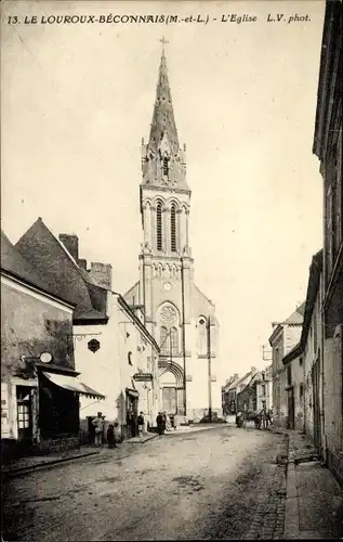 Ak Le Louroux Béconnais Maine et Loire, L'Eglise