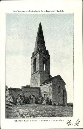 Ak Gennes Maine et Loire, Eglise Saint Eusebe