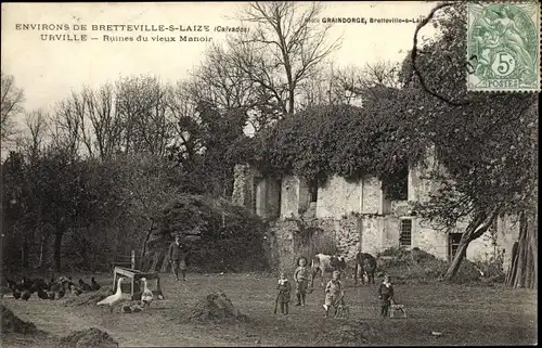 Ak Urville Calvados, Ruines du vieux Manoir